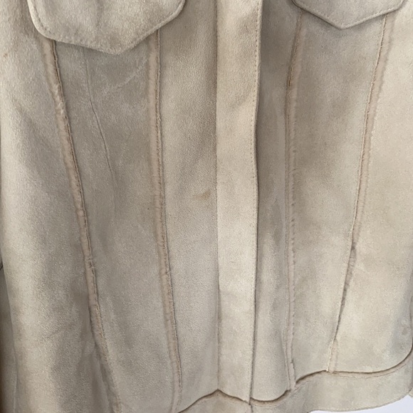 Lord & Taylor Faux Suede Shearling Jacket, Sz PM - Picture 8 of 13